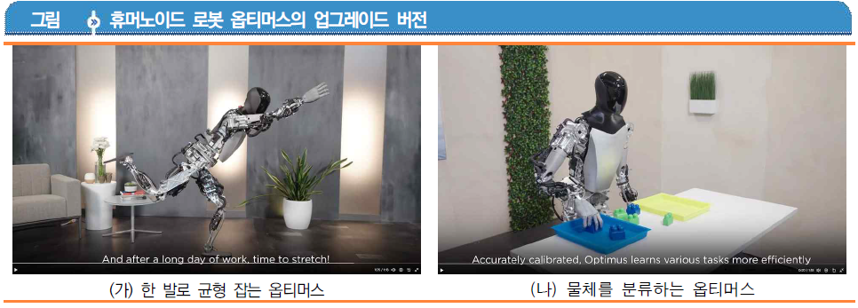 휴머노이드 로봇 옵티머스의 업그레이드 버전