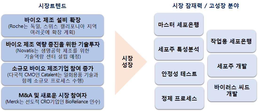세포뱅킹 시장 트렌드와 잠재적 고성장 분야 이미지